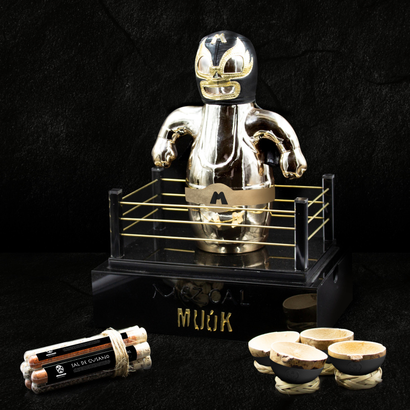 Premium Pack Luchador Dorado Mezcal Ensamble Tobalá + Espadín